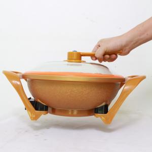 冬灿牌康锦泰牌韩式多功能元宝锅黄金锅金黄色真空养生锅34cm